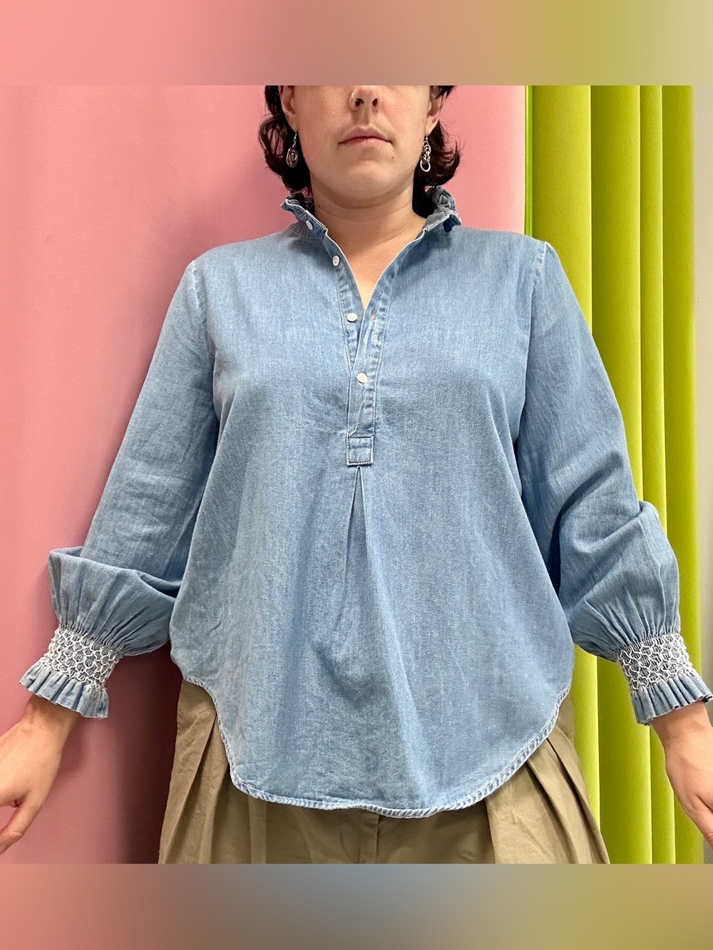 Tuckernuck Denim Blouse Sz L
